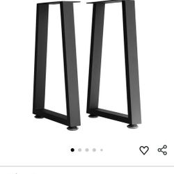 16" Metal Furniture Legs with Adjustable Feet - Desk, Coffee Table, Bench Legs, DIY for Side Table, Nightstand, Chair - U-Shaped 16"x11"