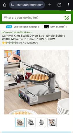 CARNIVAL KING BUBBLE WAFFLE MAKER