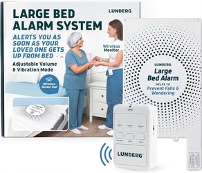 Lunderg Large Wireless Bed Alarm System for Elderly & Fall Prevention (3446/17)