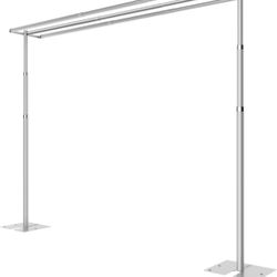 10x10ft Pipe and Drape Backdrop Stand, Three Crossbar, Heavy Duty Adjustable Background Frame with Metal Base for Parties Photography Wedding Photosho