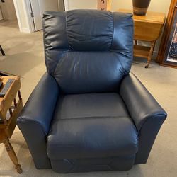 Blue Leather  La Z Boy Recliner