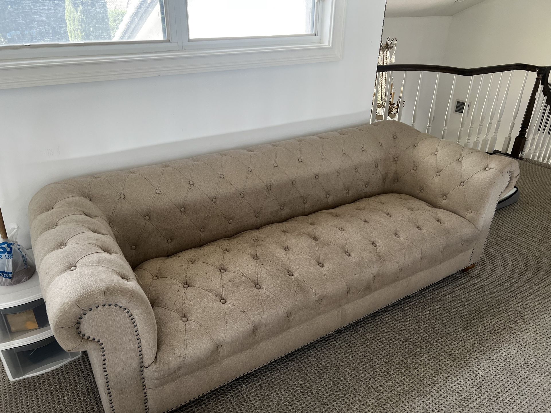 Tufted Cream Sofa