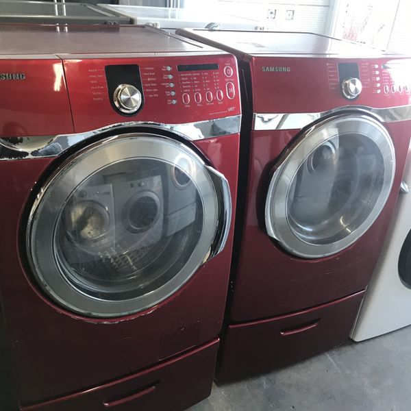 Samsung Red Washer And Electric Dryer Set for Sale in Stockton, CA
