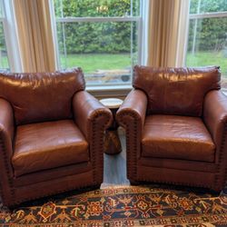 Boutique Leather Club Chair Set