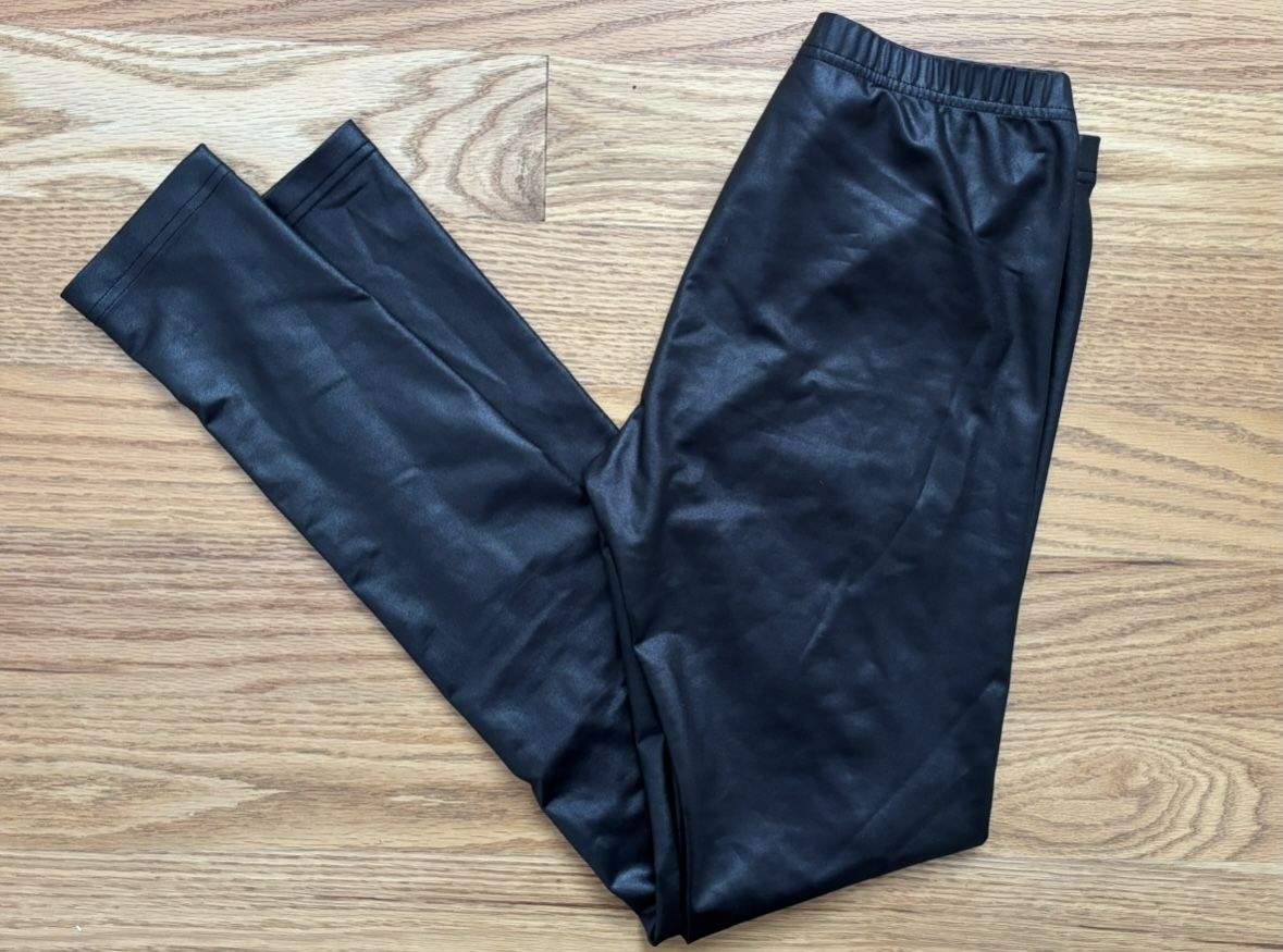 Victoria’s Secret Moda International Black Pleather Spandex Legging Pants - S