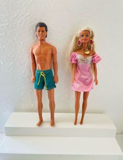Vintage 1990's Barbie and Ken Dolls