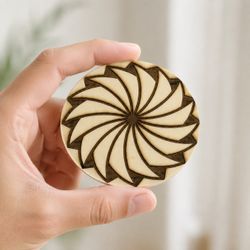 Wooden Fridge Magnet – Geometric Design