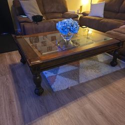 Glass  Top  Mid Century Coffee Table