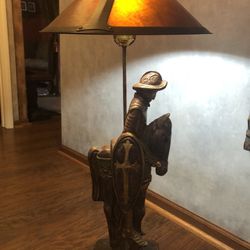 Rare Antique Don Quixote Table Lamp -36 Inches tall