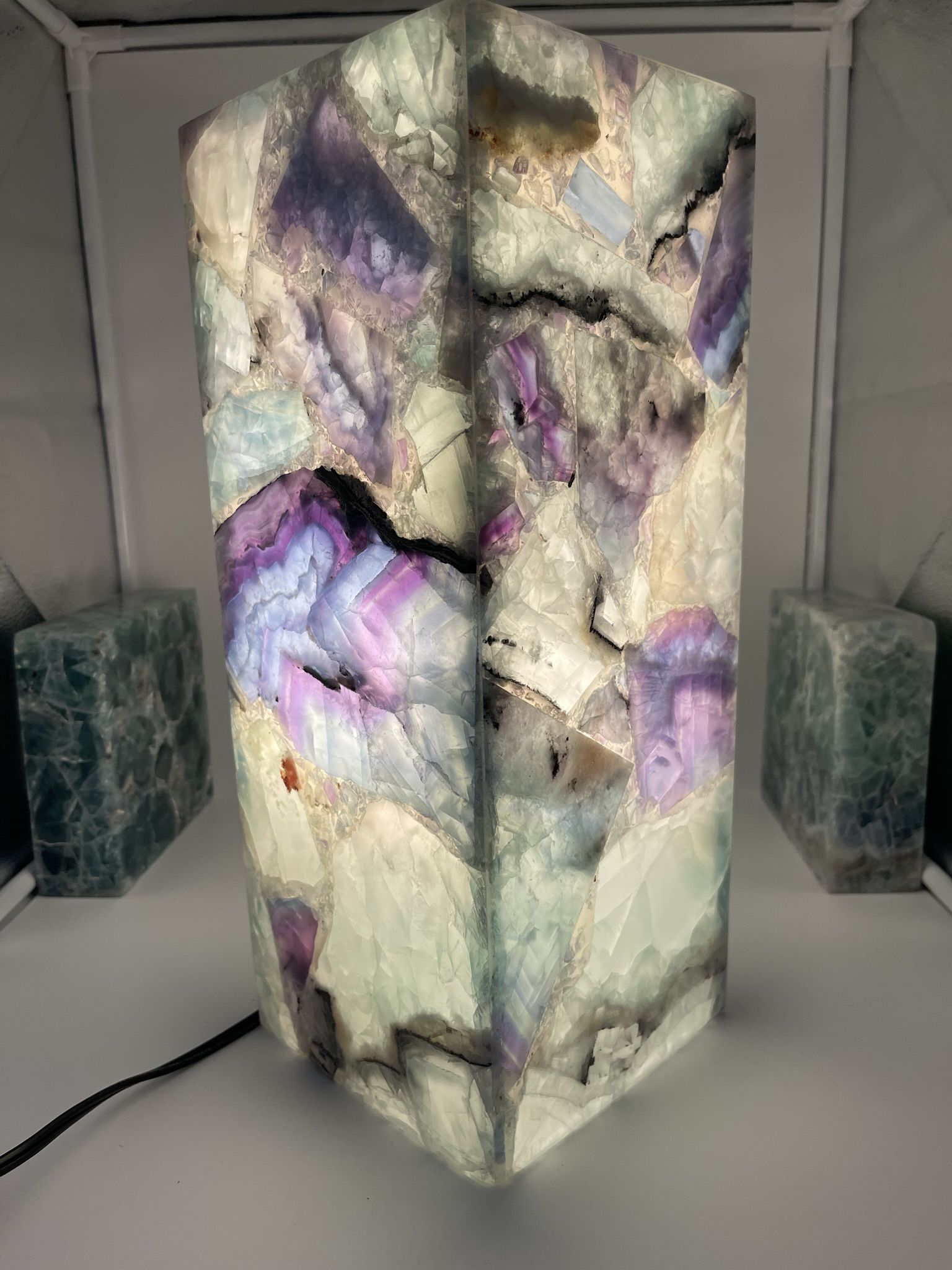Large Fluorite Panel Table Lamp 