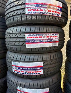 215/55/17 American vendo un set de llantas nuevas con 50,000 millas de garantía ✅🤩I am selling a set of new tires with a 50,000 mile warranty ✅