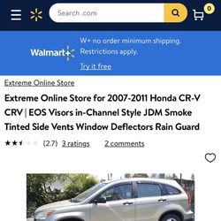 Honda CRV 07-09 Tinted Rain/Bug Guards