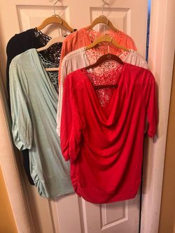 BUNDLE OF 5 women’s shirts Size XL work school casual summer teenager