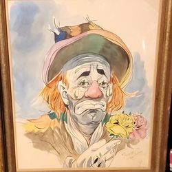 Vntg. Alexander Fedorsky New
Orleans Watercolor Painting 1972
Sad Clown