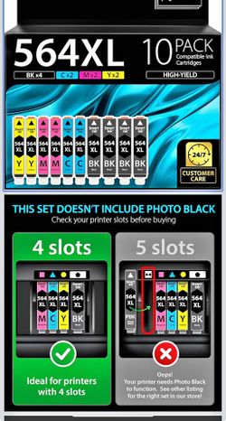 NEW 10-pack 564XL Printer Ink for HP