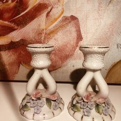Antique floral Candle Sticks