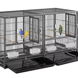 Stackable Center Divider Breeder Birds Parrots Rolling Cage Side Nesting Doors