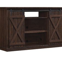 Sliding Barn Door TV Stand, Espresso