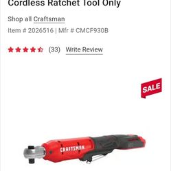 New In Box Craftsman 20v Ratchet 