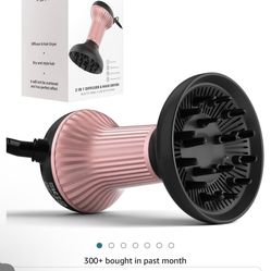 WUFAYHD Diffuser Hair Dryer for Curly Hair: Professional 2 in 1 Diffuser & Hair Dryers with Ionic & Ceramic Technology for Wavy Hair Enhances Curls an