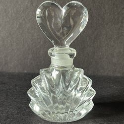 ACC Poland Crystal Perfume bottle w/ Heart Stopper 4”