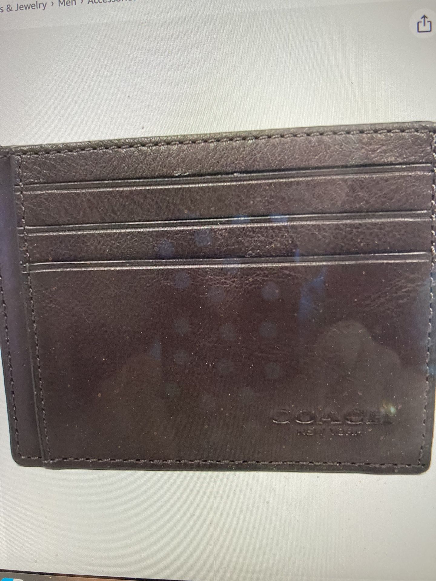 MEN’S COACH SPORT LEATHER ID Card Case Wallet #F75022