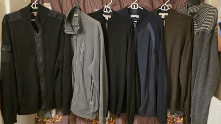 Men's CALVIN KLEIN, Pronto Uomo, BLUE Zip-up Sweaters XXL