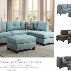 Brand New Sectionals With Ottoman In Stock