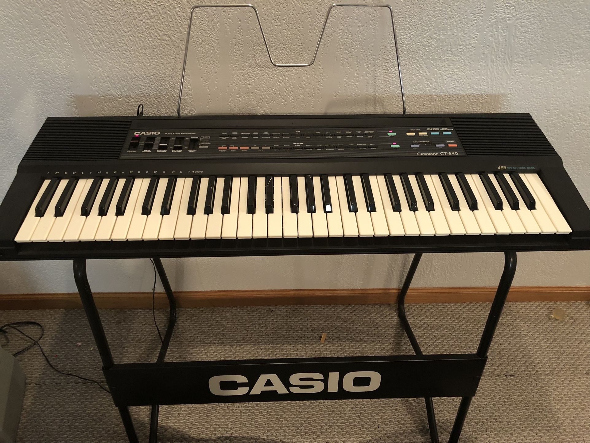 Vintage Casio Casiotone CT-640 PulseCode Modulation Keyboard MIDI 465 Tone Bank