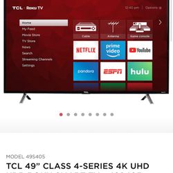 TCL 49S405 4K UHD HDR Roku Smart TV 49”