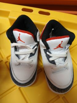 Air Jordan 3 Toddler Sneakers White Red