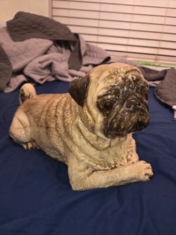 The Townsends 1980 18" Pug Dog Figurine Vintage Statue