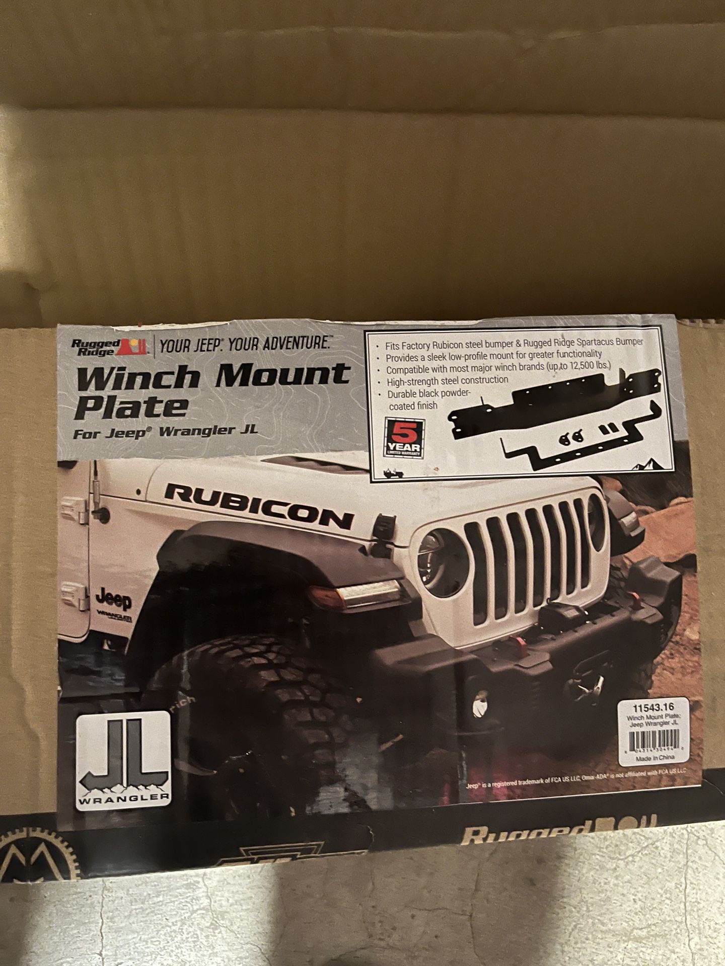 Winch Mount Plate 2018 Jeep Wrangler