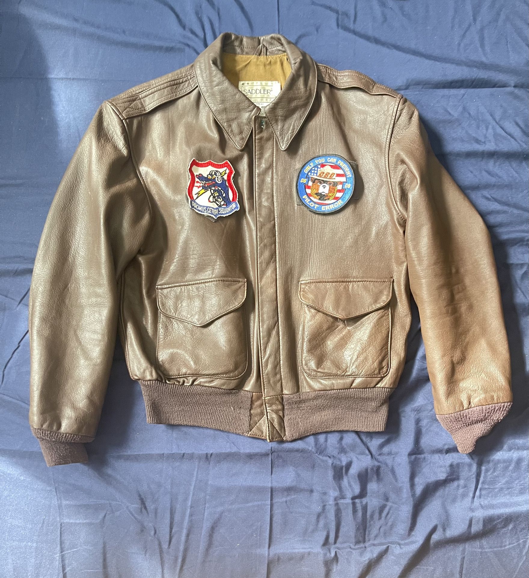 Vtg WWII TypeA-2 Leather Bomber Pilot Flight Jacket Mens 
