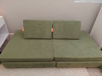 Green nugget play couch