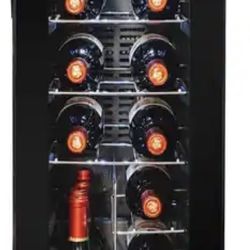 AKDY WC0070 20 Bottle Touch Panel Single Zone Chrome Wire Shelves Freestanding Wine Cooler