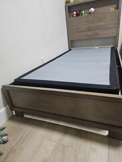 Modern Twin Bed Set w/ Box Spring & Nightstand – Great Condition $200 OBO