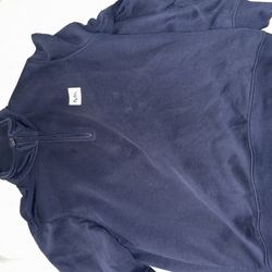 Navy Blue Quarter-Zip Pullover Sweatshirt