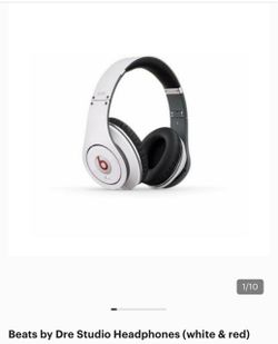 Beats by Dre Studio Headphones (white & red)