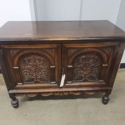 Antique French Renaissance Bar Serving Table 2 Drawers