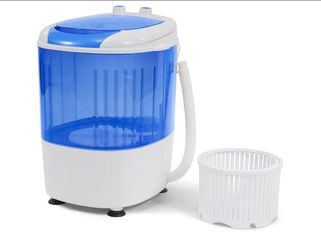 Elevon Mini Spin Dryer Portable Washing Machine, Compact Laundry for Home, Apartment, RV, Blue