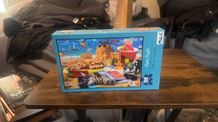 Mulic 300-Piece Cats at the Beach Jigsaw Puzzle