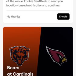 Cardinals Vs Bears 4 Tickets Together