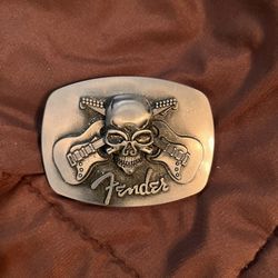 Fender Guitar Skull Belt Buckle