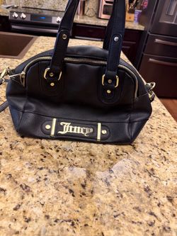 Juicy Couture Black Leather Satchel Bag