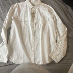Fossil  White Large Button Up Shirt With $78.00 Tag