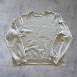 Pfizer Logo Crewneck Sweatshirt XL Tan Sand DNA Helix Sleeve Medical Pharma Promo