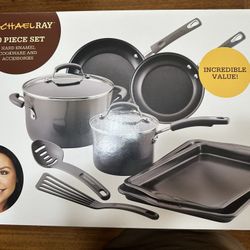 Rachael Ray 10 Piece Cookware Set Hard Enamel 