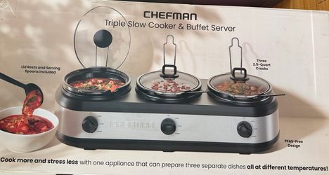 Chefman Triple Slow Cooker & Buffet Server