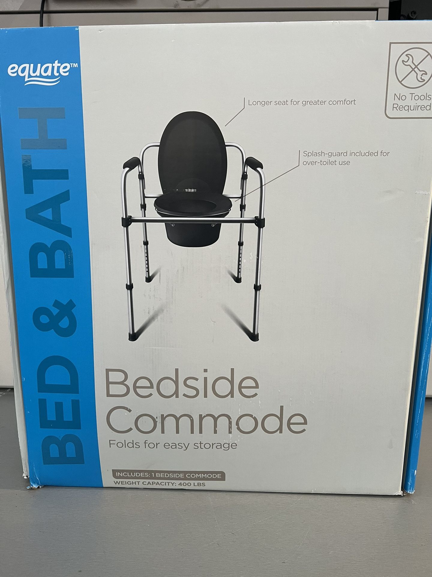 Equate WAL89664EL 1 Bedside Commode New complete open box . Box does
